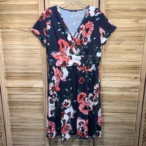 OUGES Floral Print Maxi Dress Size XXL